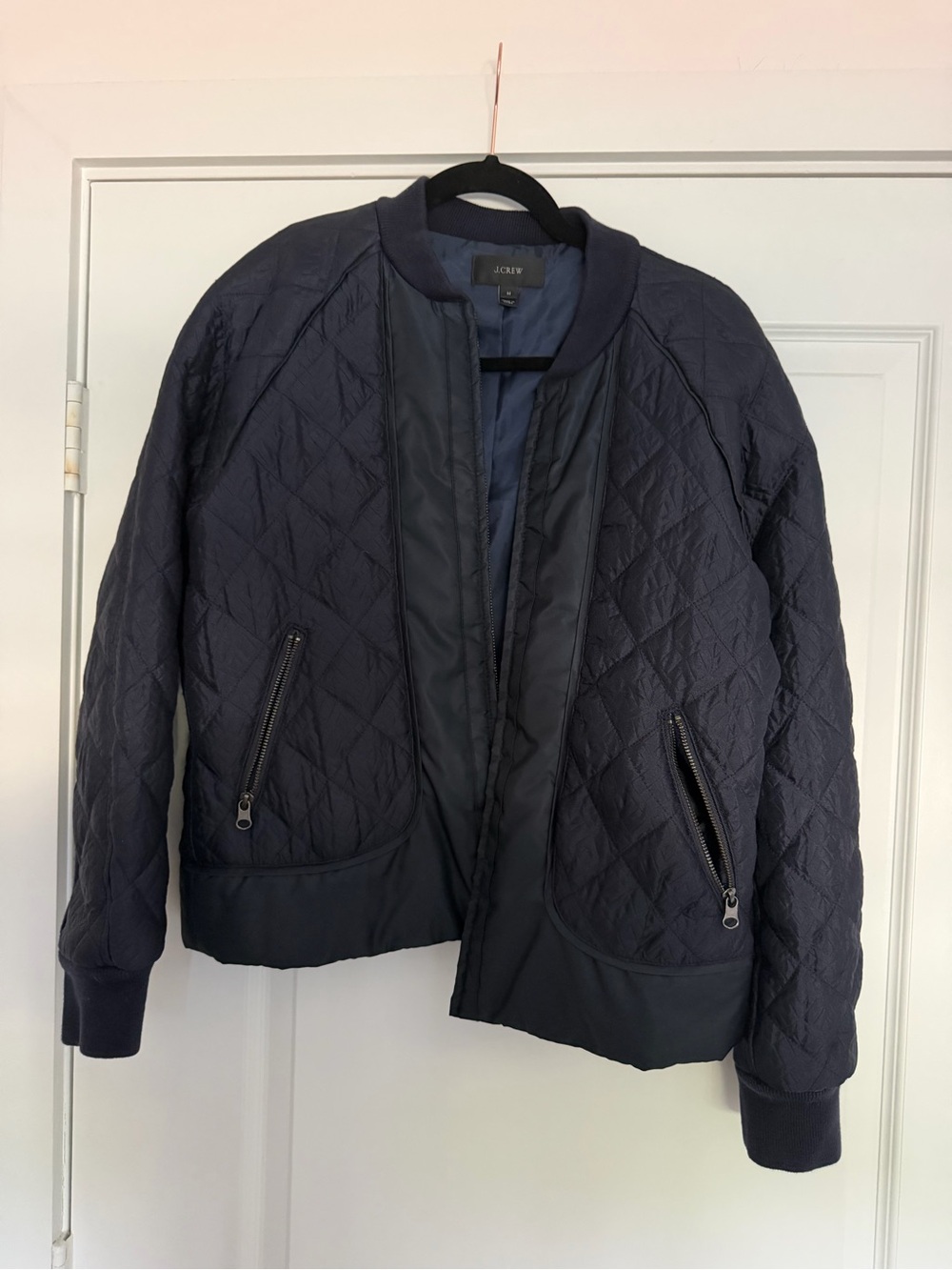 J. Crew Quilted Bomber Jacket - Navy